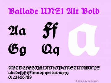 Ballade UNZ1 Alt Bold OTF 1.000;PS 001.000;Core 1.0.29 Font Sample