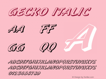 Gecko Italic The IMSI MasterFonts Collection, tm 1995 IMSI Font Sample