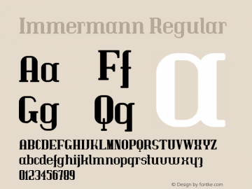 Immermann Regular Version 000.000 Font Sample