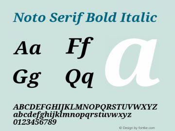 Noto Serif Bold Italic Version 1.03 uh图片样张