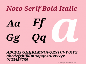 Noto Serif Bold Italic Version 1.04图片样张