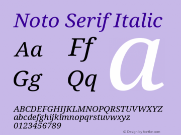 Noto Serif Italic Version 1.02图片样张