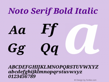 Noto Serif Bold Italic Version 1.02图片样张