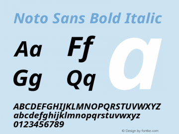 Noto Sans Bold Italic Version 1.04图片样张