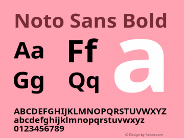 Noto Sans Bold Version 1.05 Font Sample