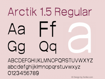 Arctik 1.5 Regular Version 001.000 Font Sample