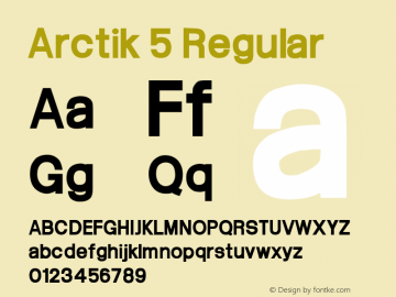 Arctik 5 Regular Version 001.000 Font Sample