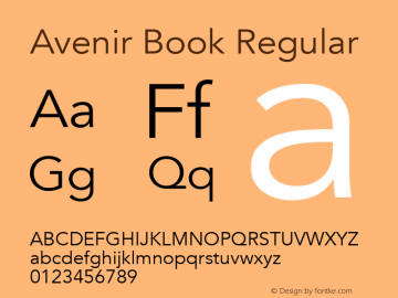 Avenir Book Regular 8.0d5e4图片样张