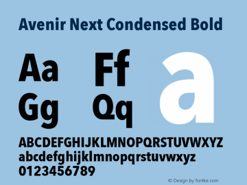 Avenir Next Condensed Bold 8.0d5e6图片样张