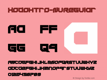Xodohtro-Nu Regular Version 1.0 Font Sample