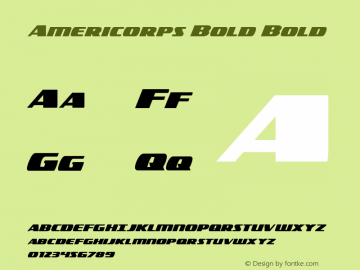 Americorps Bold Bold Version 1.0; 2012图片样张