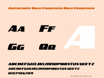 Americorps Bold Condensed Bold Condensed Version 1.0; 2012图片样张