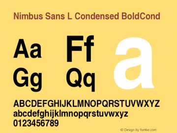 Nimbus Sans L Condensed BoldCond Version 1.06 Font Sample