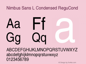 Nimbus Sans L Condensed ReguCond Version 1.06图片样张