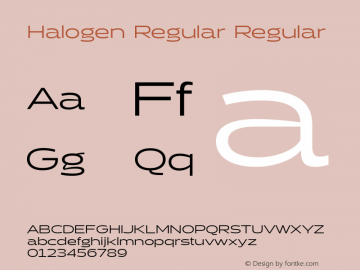 Halogen Regular Regular Version 1.000 Font Sample