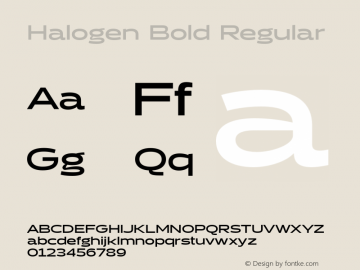 Halogen Bold Regular Version 1.000 Font Sample