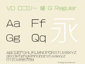 ＶＤ ロゴジー 細 G Regular 2.00 Font Sample