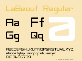 LaBeouf Regular Version 1.20 - May 14, 2013 Font Sample