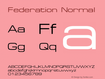 Federation Normal Unknown Font Sample