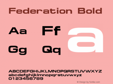 Federation Bold Unknown Font Sample