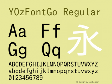 YOzFontGo Regular Version 13.10 Font Sample