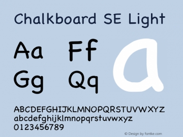 Chalkboard SE Light 8.0d1e1 Font Sample