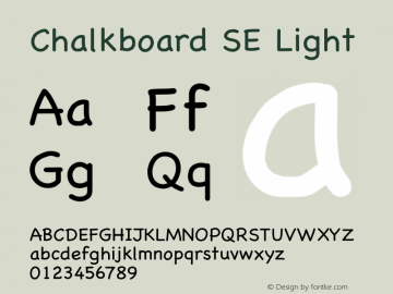 Chalkboard SE Light 8.0d2e1 Font Sample