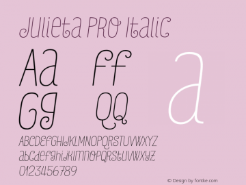 Julieta Pro Italic 1.000图片样张