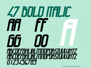 47 Bold Italic Version 1.00 2012图片样张