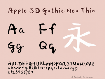Apple SD Gothic Neo Thin 9.0d1e2图片样张