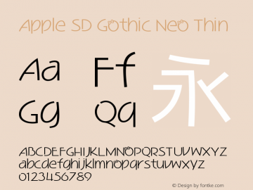 Apple SD Gothic Neo Thin 9.0d1e2图片样张