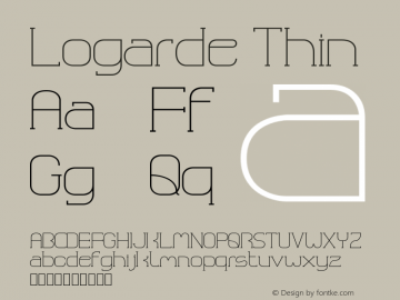 Logarde Thin Version 001.000 Font Sample