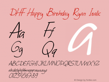 DHF Happy Birthday Ryan Italic Version 2.000图片样张