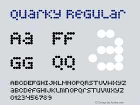 Quarky Regular Macromedia Fontographer 4.1 1/1/99 Font Sample