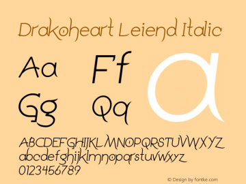 Drakoheart Leiend Italic Version 1.00图片样张