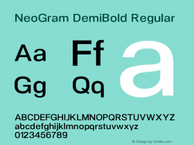 NeoGram DemiBold Regular Version 1.001;PS 001.001;hotconv 1.0.56;makeotf.lib2.0.21325图片样张