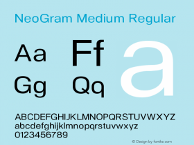 NeoGram Medium Regular Version 1.001;PS 001.001;hotconv 1.0.56;makeotf.lib2.0.21325图片样张