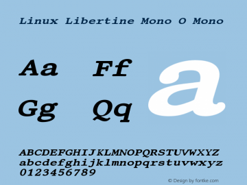 Linux Libertine Mono O Mono Version 5.1.7 Font Sample