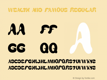 WEALTH AND FAMOUS Regular Version 1.00 July 3, 2012, initial release Font Sample