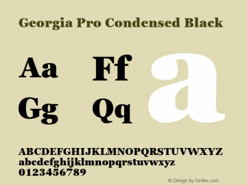 Georgia Pro Condensed Black Version 6.01图片样张