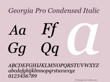 Georgia Pro Condensed Italic Version 6.01图片样张