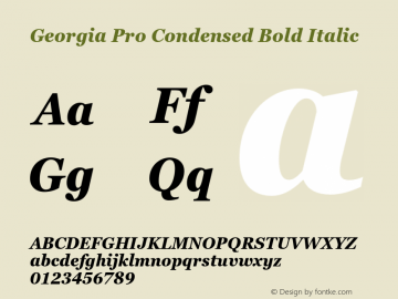 Georgia Pro Condensed Bold Italic Version 6.01图片样张
