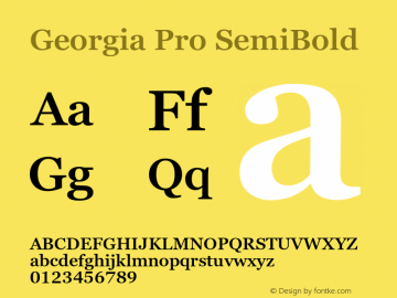 Georgia Pro SemiBold Version 6.01图片样张