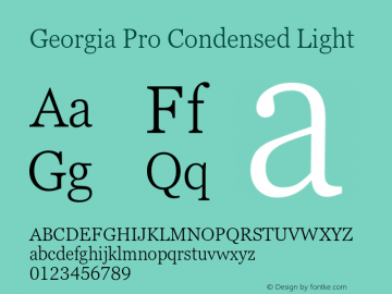 Georgia Pro Condensed Light Version 6.01图片样张