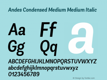 Andes Condensed Medium Medium Italic 1.000图片样张