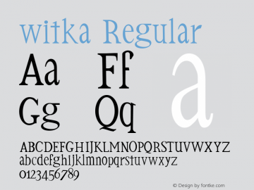 witka Regular Version 1.000 Font Sample