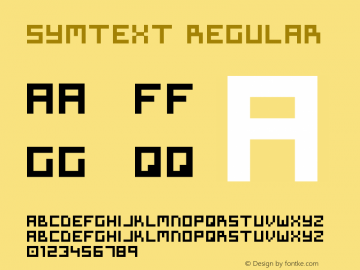 Symtext Regular Version 1.00 July 9, 2012, initial release Font Sample