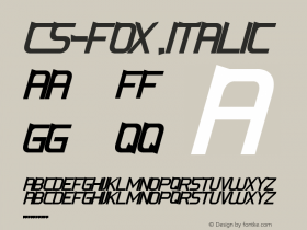 CS-Fox Italic Version 1.00 July 13, 2012, initial release图片样张