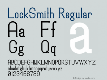 LockSmith Regular Version 1.000;PS 001.001;hotconv 1.0.56 Font Sample