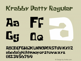 Krabby Patty Regular Version 1.00, July 14, 2012 Font Sample